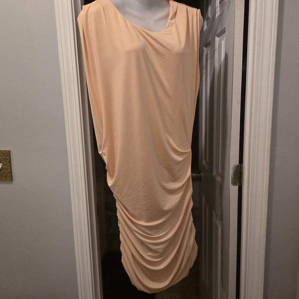 Elegant Peach Draped Dress